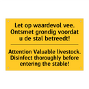 Let op waardevol vee. Ontsmet /.../ - Attention Valuable livestock. /.../