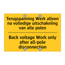 Terugspanning Werk alleen na volledige /.../ - Back voltage Work only after all-pole /.../