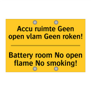 Accu ruimte Geen open vlam Geen roken! - Battery room No open flame No smoking!