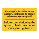 Voor ingebruikname van het systeem, /.../ - Before commissioning the system, /.../