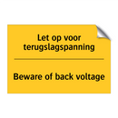 Let op voor terugslagspanning - Beware of back voltage