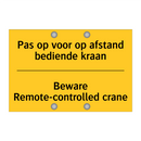 Pas op voor op afstand bediende kraan - Beware Remote-controlled crane