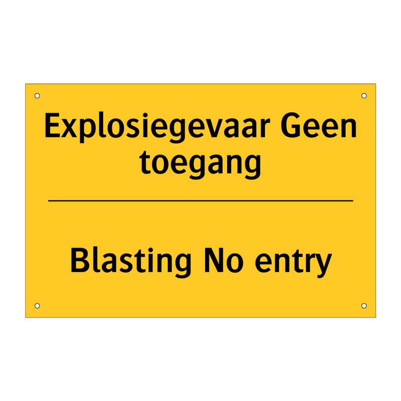 Explosiegevaar Koop Explosiegevaar Geen toegang - Blasting No entry bord | SignOnline ...
