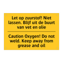 Let op zuurstof! Niet lassen. /.../ - Caution Oxygen! Do not weld. Keep /.../