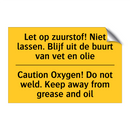 Let op zuurstof! Niet lassen. /.../ - Caution Oxygen! Do not weld. Keep /.../