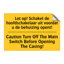 Let op! Schakel de hoofdschakelaar /.../ - Caution Turn Off The Main Switch /.../