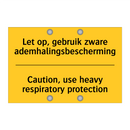Let op, gebruik zware ademhalingsbescherming - Caution, use heavy respiratory protection