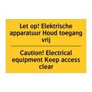 Let op! Elektrische apparatuur Houd toegang vrij - Caution! Electrical equipment Keep access clear