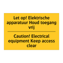 Let op! Elektrische apparatuur Houd toegang vrij - Caution! Electrical equipment Keep access clear