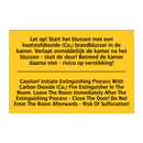 Let op! Start het blussen met /.../ - Caution! Initiate Extinguishing /.../