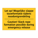 Let op! Mogelijke slappe touwformatie /.../ - Caution! Slack rope formation /.../