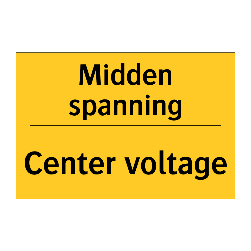 Koop Midden spanning - Center voltage bord | SignOnline | NL-W3205