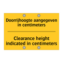 Doorrijhoogte aangegeven in centimeters - Clearance height indicated in centimeters