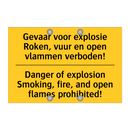 Gevaar voor explosie Roken, vuur /.../ - Danger of explosion Smoking, fire, /.../
