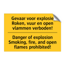 Gevaar voor explosie Roken, vuur /.../ - Danger of explosion Smoking, fire, /.../