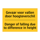 Gevaar voor vallen door hoogteverschil - Danger of falling due to difference in height