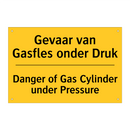 Gevaar van Gasfles onder Druk - Danger of Gas Cylinder under Pressure