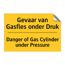 Gevaar van Gasfles onder Druk - Danger of Gas Cylinder under Pressure