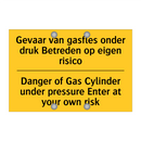 Gevaar van gasfles onder druk /.../ - Danger of Gas Cylinder under pressure /.../