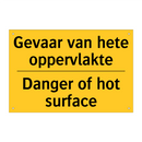 Gevaar van hete oppervlakte - Danger of hot surface