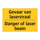 Gevaar van laserstraal - Danger of laser beam & Gevaar van laserstraal - Danger of laser beam