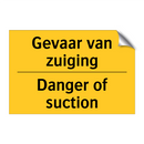 Gevaar van zuiging - Danger of suction & Gevaar van zuiging - Danger of suction