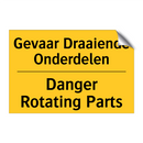 Gevaar Draaiende Onderdelen - Danger Rotating Parts