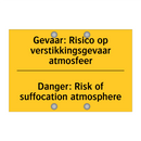 Gevaar: Risico op verstikkingsgevaar atmosfeer - Danger: Risk of suffocation atmosphere