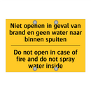 Niet openen in geval van brand /.../ - Do not open in case of fire and /.../