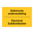 Elektrische onderverdeling - Electrical Subdistribution