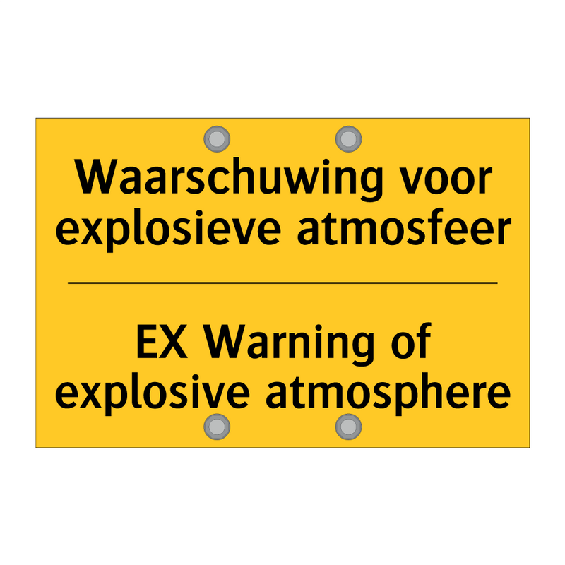 Ex Warning Sign Explosion Koop Waarschuwing voor explosieve atmosfeer - EX Warning of explosive ...