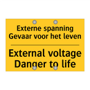 Externe spanning Gevaar voor het leven - External voltage Danger to life