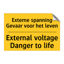 Externe spanning Gevaar voor het leven - External voltage Danger to life