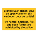 Brandgevaar! Roken, vuur en open /.../ - Fire hazard! Smoking, fire, and /.../