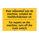Voor reparaties aan de machine, /.../ - For repairs on the machine, turn /.../