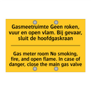 Gasmeetruimte Geen roken, vuur /.../ - Gas meter room No smoking, fire, /.../