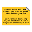 Gasmeetruimte Geen roken, vuur /.../ - Gas meter room No smoking, fire, /.../