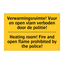 Verwarmingsruimte! Vuur en open /.../ - Heating room! Fire and open flame /.../