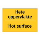 Hete oppervlakte - Hot surface & Hete oppervlakte - Hot surface & Hete oppervlakte - Hot surface