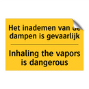 Het inademen van de dampen is gevaarlijk - Inhaling the vapors is dangerous