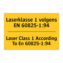 Laserklasse 1 volgens EN 60825-1:94 - Laser Class 1 According To En 60825-1:94