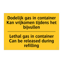 Dodelijk gas in container Kan /.../ - Lethal gas in container Can be /.../