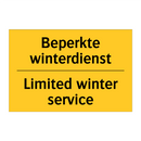 Beperkte winterdienst - Limited winter service & Beperkte winterdienst - Limited winter service