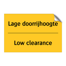 Lage doorrijhoogte - Low clearance & Lage doorrijhoogte - Low clearance