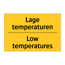 Lage temperaturen - Low temperatures & Lage temperaturen - Low temperatures