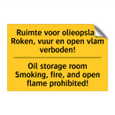 Ruimte voor olieopslag Roken, /.../ - Oil storage room Smoking, fire, /.../