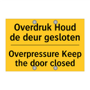 Overdruk Houd de deur gesloten - Overpressure Keep the door closed