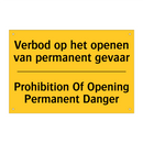 Verbod op het openen van permanent gevaar - Prohibition Of Opening Permanent Danger