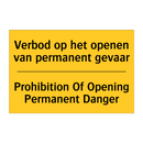 Verbod op het openen van permanent gevaar - Prohibition Of Opening Permanent Danger