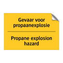 Gevaar voor propaanexplosie - Propane explosion hazard